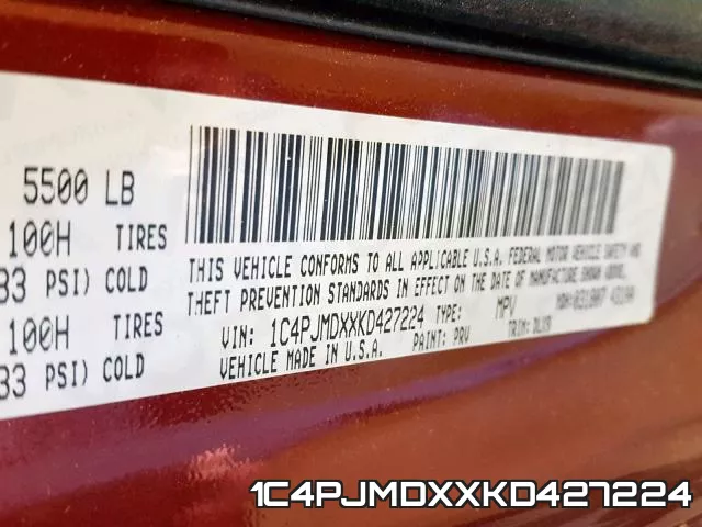 1C4PJMDXXKD427224 фото 2