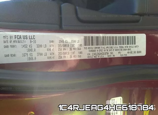 1C4RJEAG4HC618784 фото 9