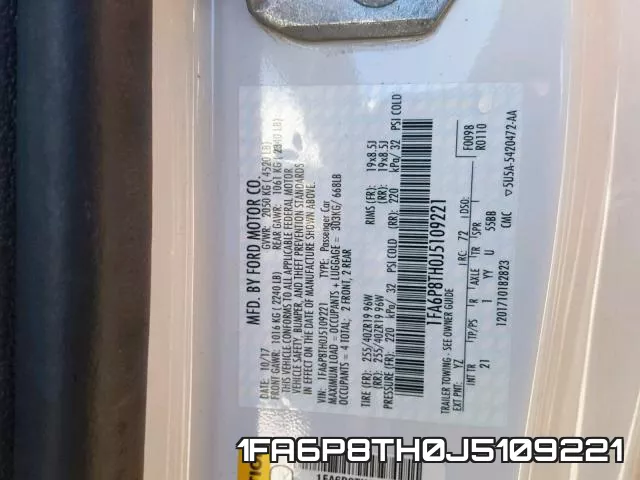 1FA6P8TH0J5109221 фото 2