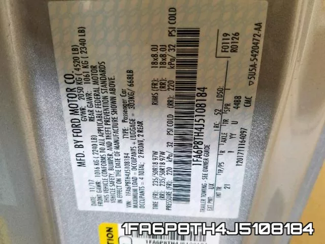 1FA6P8TH4J5108184 фото 2