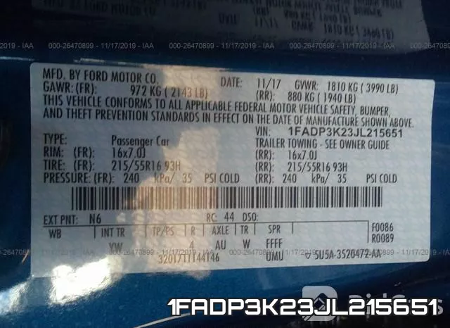 1FADP3K23JL215651 фото 7