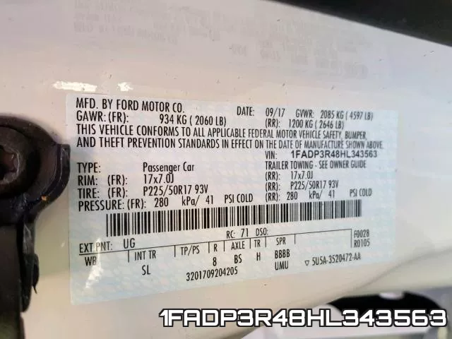 1FADP3R48HL343563 фото 2