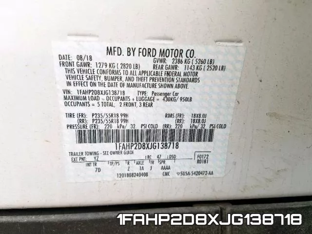 1FAHP2D8XJG138718 фото 2