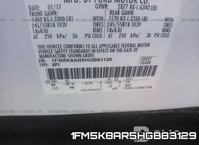 1FM5K8AR5HGB83129 фото 9
