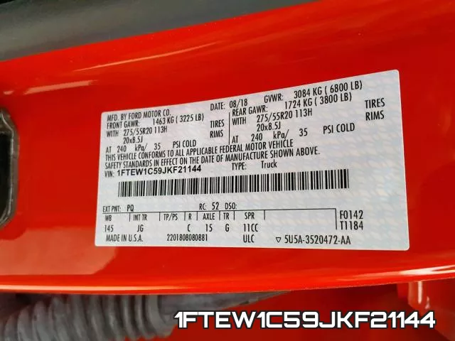 1FTEW1C59JKF21144 фото 2