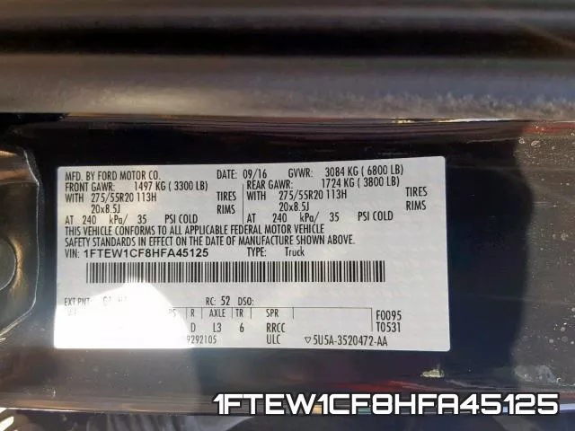 1FTEW1CF8HFA45125 фото 2