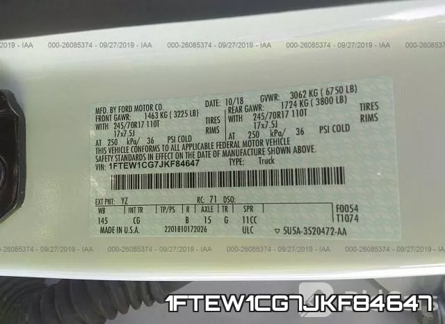 1FTEW1CG7JKF84647 фото 10
