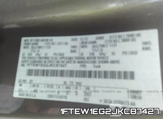 1FTEW1EG2JKC87427 фото 10