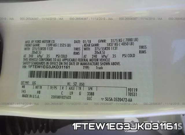 1FTEW1EG3JKD31161 фото 10
