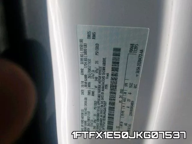1FTFX1E50JKG07537 фото 2