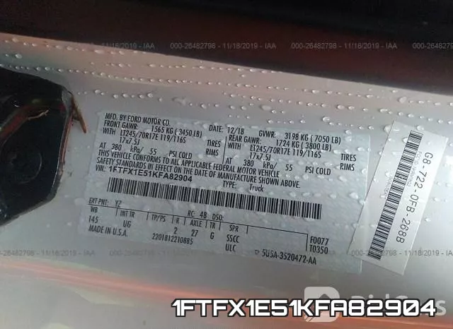 1FTFX1E51KFA82904 фото 10