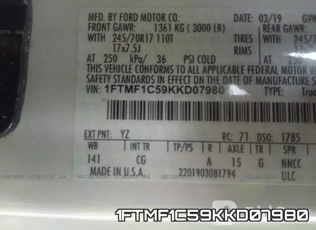 1FTMF1C59KKD07980 фото 10