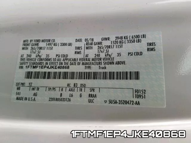 1FTMF1EP4JKE40868 фото 2