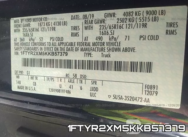 1FTYR2XM5KKB57379 фото 10