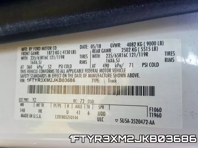 1FTYR3XM2JKB03686 фото 2