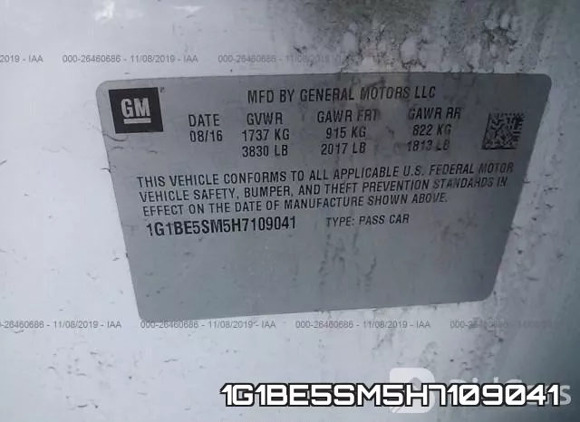 1G1BE5SM5H7109041 фото 10