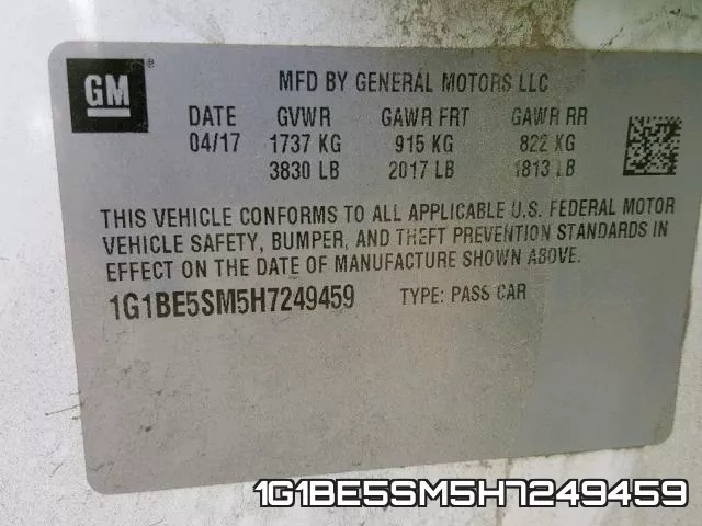 1G1BE5SM5H7249459 фото 2