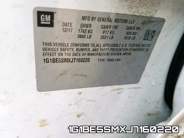 1G1BE5SMXJ7160220 фото 2