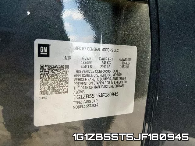 1G1ZB5ST5JF180945 фото 2