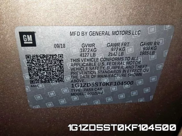 1G1ZD5ST0KF104500 фото 2