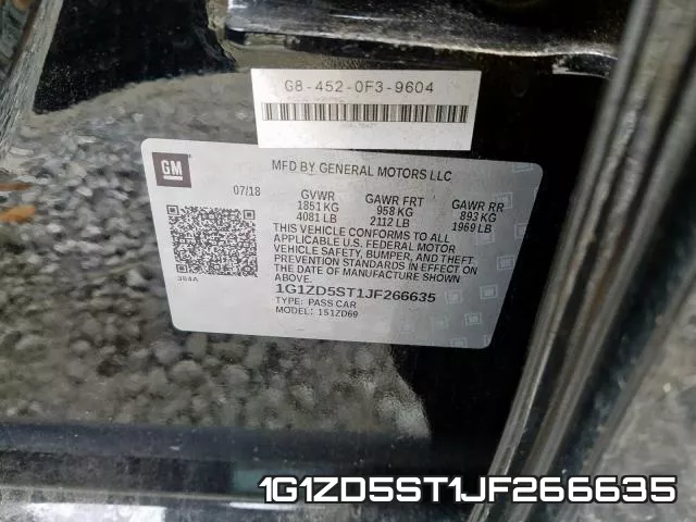 1G1ZD5ST1JF266635 фото 2