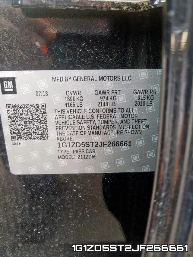 1G1ZD5ST2JF266661 фото 2