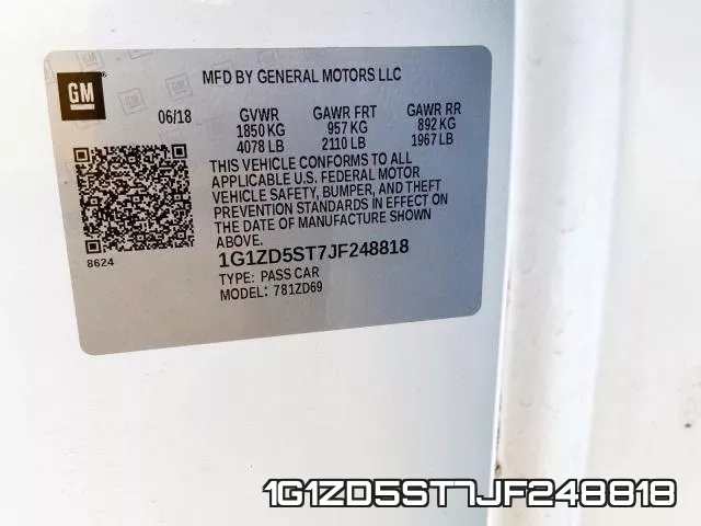 1G1ZD5ST7JF248818 фото 2