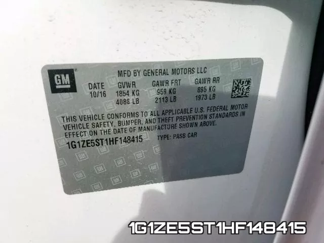 1G1ZE5ST1HF148415 фото 2