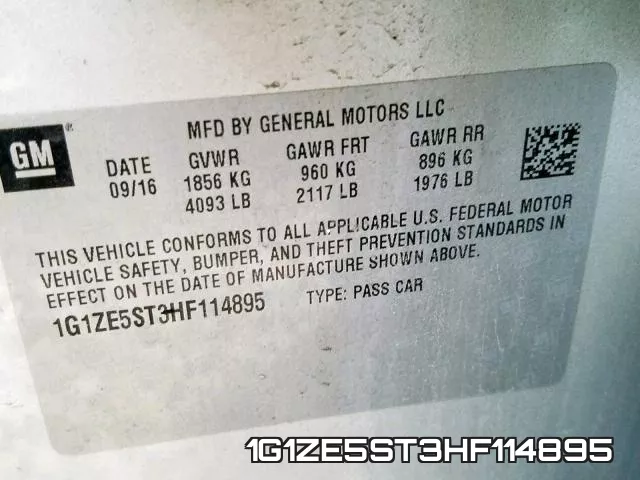 1G1ZE5ST3HF114895 фото 2