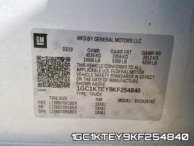 1GC1KTEY9KF254840 фото 2