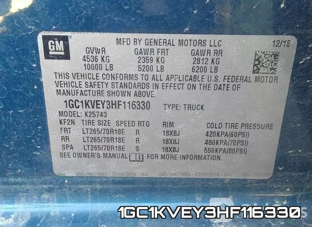 1GC1KVEY3HF116330 фото 10