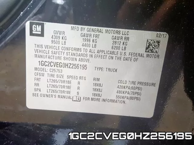 1GC2CVEG0HZ256195 фото 2