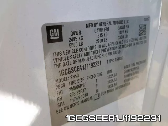1GCGSCEA1J1192231 фото 2