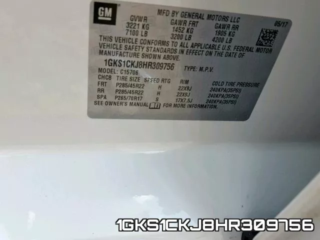 1GKS1CKJ8HR309756 фото 2