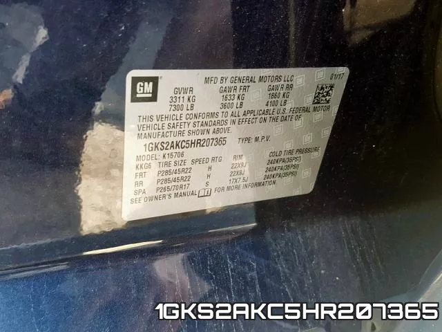 1GKS2AKC5HR207365 фото 2