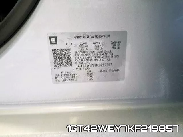 1GT42WEY7KF219857 фото 2