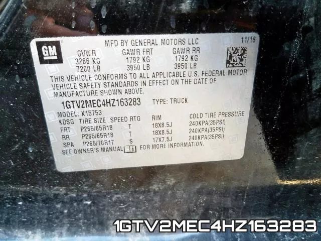 1GTV2MEC4HZ163283 фото 2
