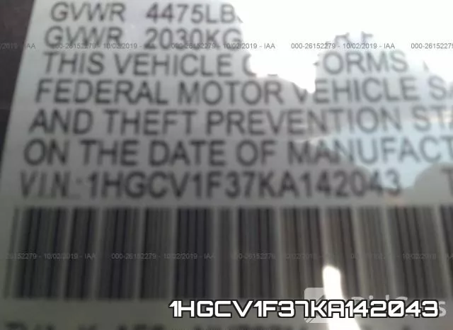 1HGCV1F37KA142043 фото 9