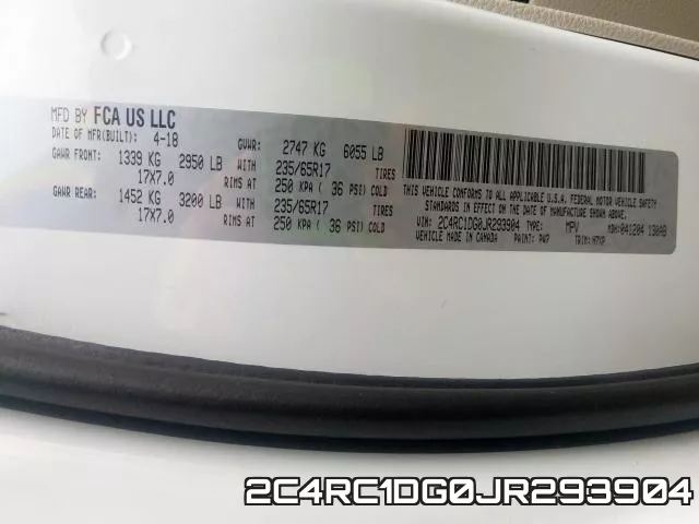 2C4RC1DG0JR293904 фото 2