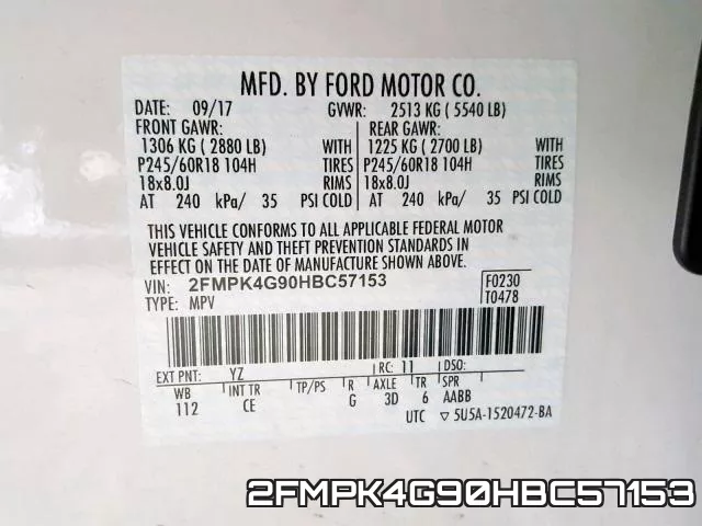 2FMPK4G90HBC57153 фото 2