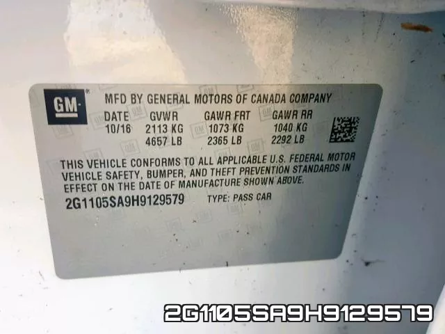 2G1105SA9H9129579 фото 2
