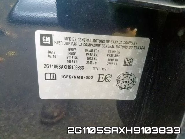 2G1105SAXH9103833 фото 2