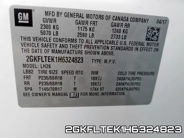 2GKFLTEK1H6324823 фото 2