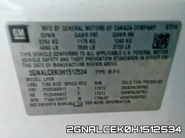 2GNALCEK0H1512534 фото 2