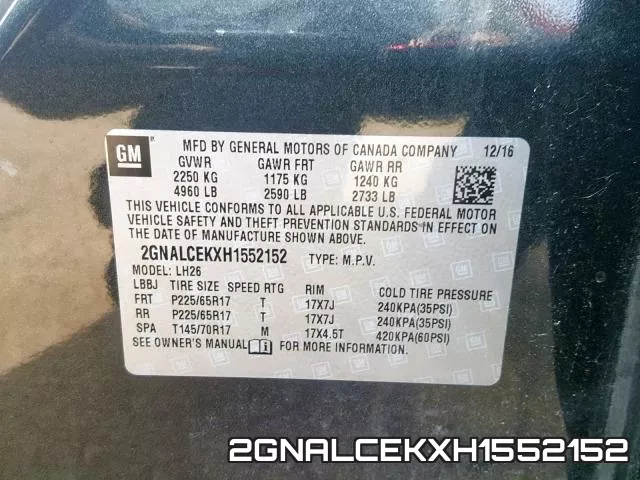2GNALCEKXH1552152 фото 2