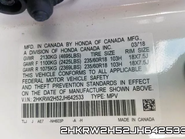 2HKRW2H52JH642533 фото 2