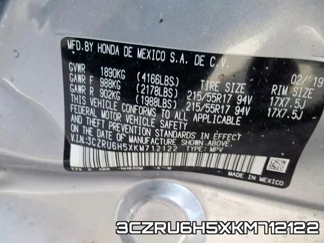 3CZRU6H5XKM712122 фото 2
