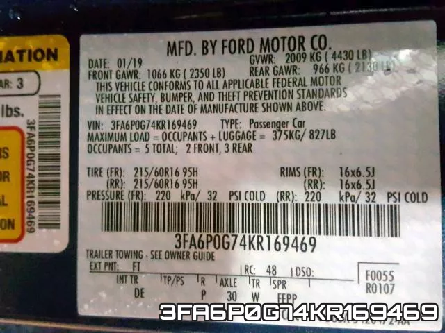 3FA6P0G74KR169469 фото 2