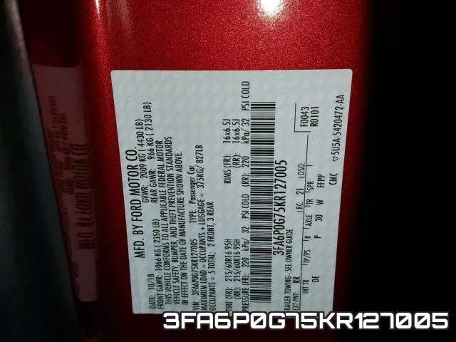 3FA6P0G75KR127005 фото 2