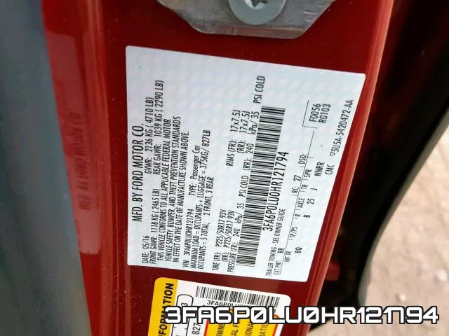 3FA6P0LU0HR121794 фото 2